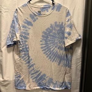 White and Blue TieDye Oversized T-shirt